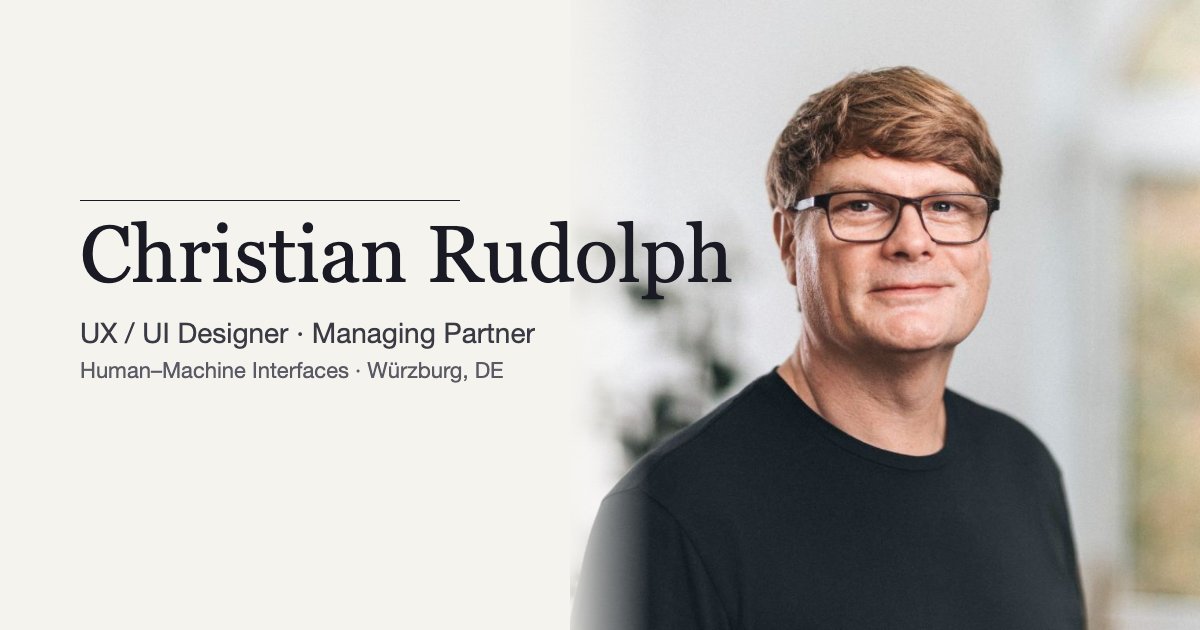Christian Rudolph Codify Christian Rudolph — UX/UI Designer · Industrial HMI · Würzburg